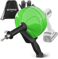 Drain Snake [50FT] - with Drill Attachment - Ideal Plumbing Snake for Sink and D