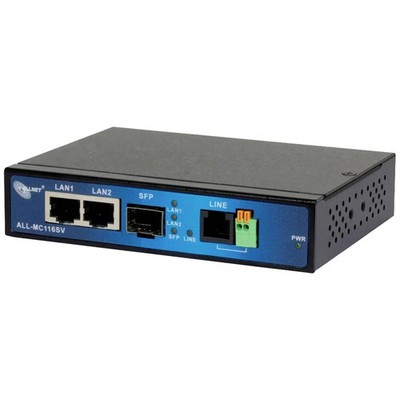 Allnet Modem Bridge VDSL2 Vectoring Kupfer PoE Netzteil Ethernet SFP Grau