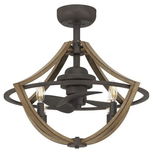 Shire 4-Light Fandelier in Rustic Black - Picture 3 of 7