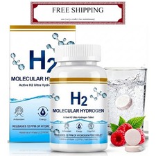 Molecular Hydrogen Tablets 12 PPM - 120 Count High Potency H2 Supplement with