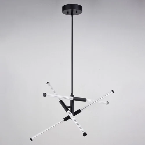 Avalon 27-in. W 6 Light LED Pendant Matte Black - Picture 4 of 6