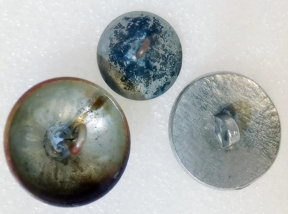 Lot of 3 Silver Metal Buttons Snowflake Geometric Dome Shaped Christmas - Image 2 of 3