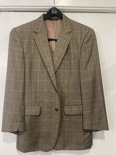 Jos. A. Bank Mens 42R Brown Plaid Check Tweed Blazer Sport Coat Jacket