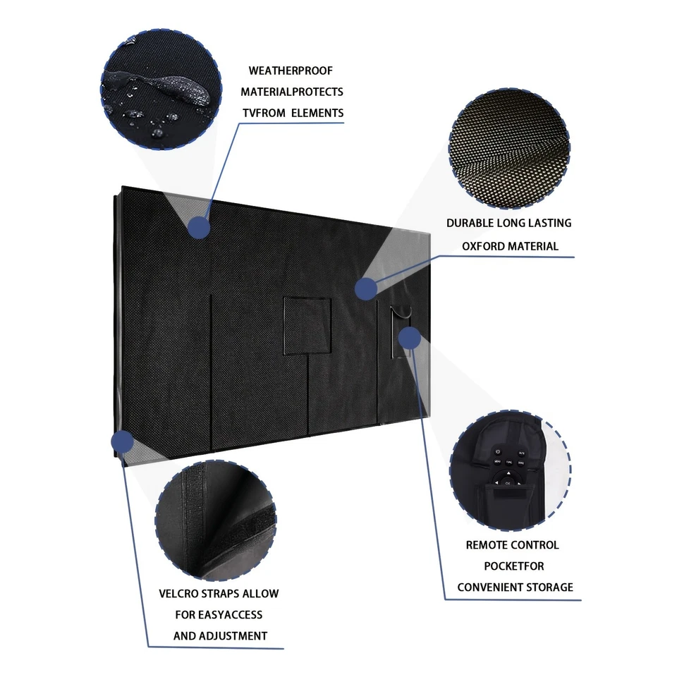 Outdoor Tv Cover Fitted Waterproof Weatherproof Television Protector 50-55in - Image 3 of 4