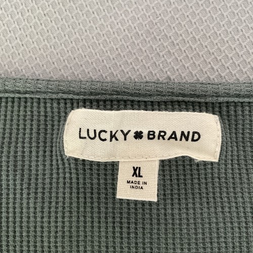 Lucky Brand Green Thermal Henley Style Womens Top Size XL - Picture 3 of 9