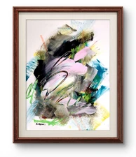 Aleph Original Art 10 14x11  Abstract Expressionism On Paper