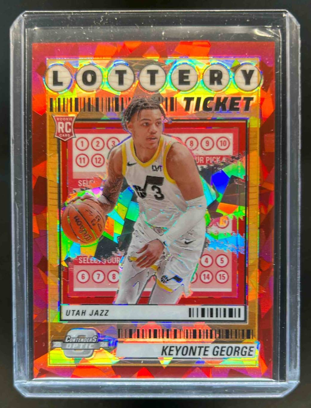 2023-24 Contenders Optic Keyonte George Lottery Ticket RC Red Cracked Ice #/175