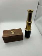 Antique Style Victorian Telescope Spyglass Scope Replica in Wooden Box Nautical