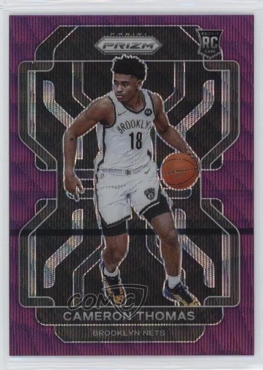 2021-22 Panini Prizm Purple Wave Prizm Cameron Thomas #297 Rookie RC 9p5