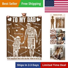 Gifts for Dad Blanket for Men, Best Dad Gifts from Wife Daughter Son Birthday...