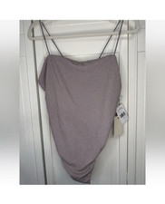 Good American Purple One Piece Bodysuit Size 6 Stretch Wireless Solid