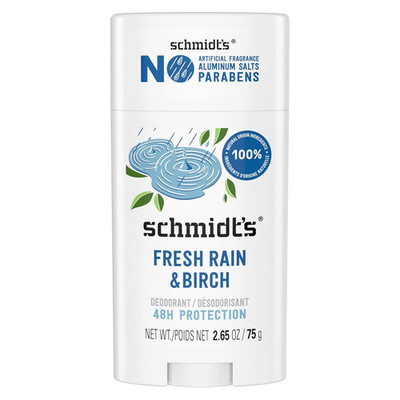 Schmidt'S Aluminum-Free Vegan Deodorant Fresh Rain & Birch with 24 Hour Odor Pro