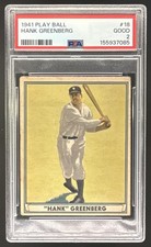 1941 PLAY BALL HANK GREENBERG #18 PSA 2 DETROIT TIGERS
