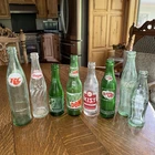 Vintage Lot Of 8 Glass Soda Bottles RC Pepsi 7-up Mt. Dew Coca-cola Bubble Up