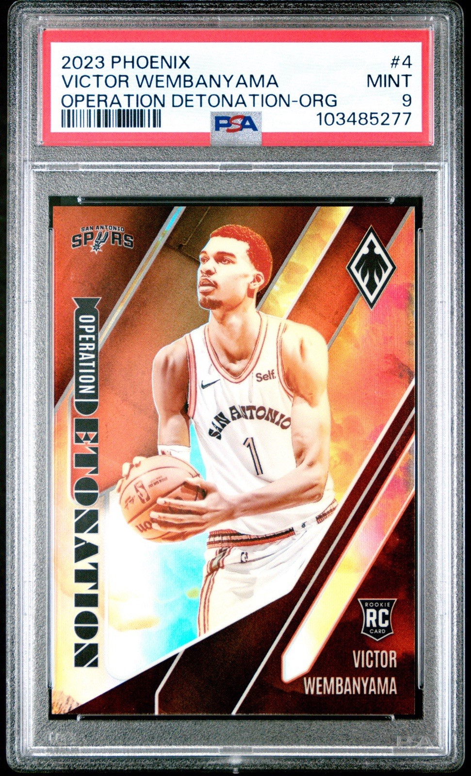 2023-24 Panini Phoenix Operation Detonation Victor Wembanyama RC /50 PSA 9