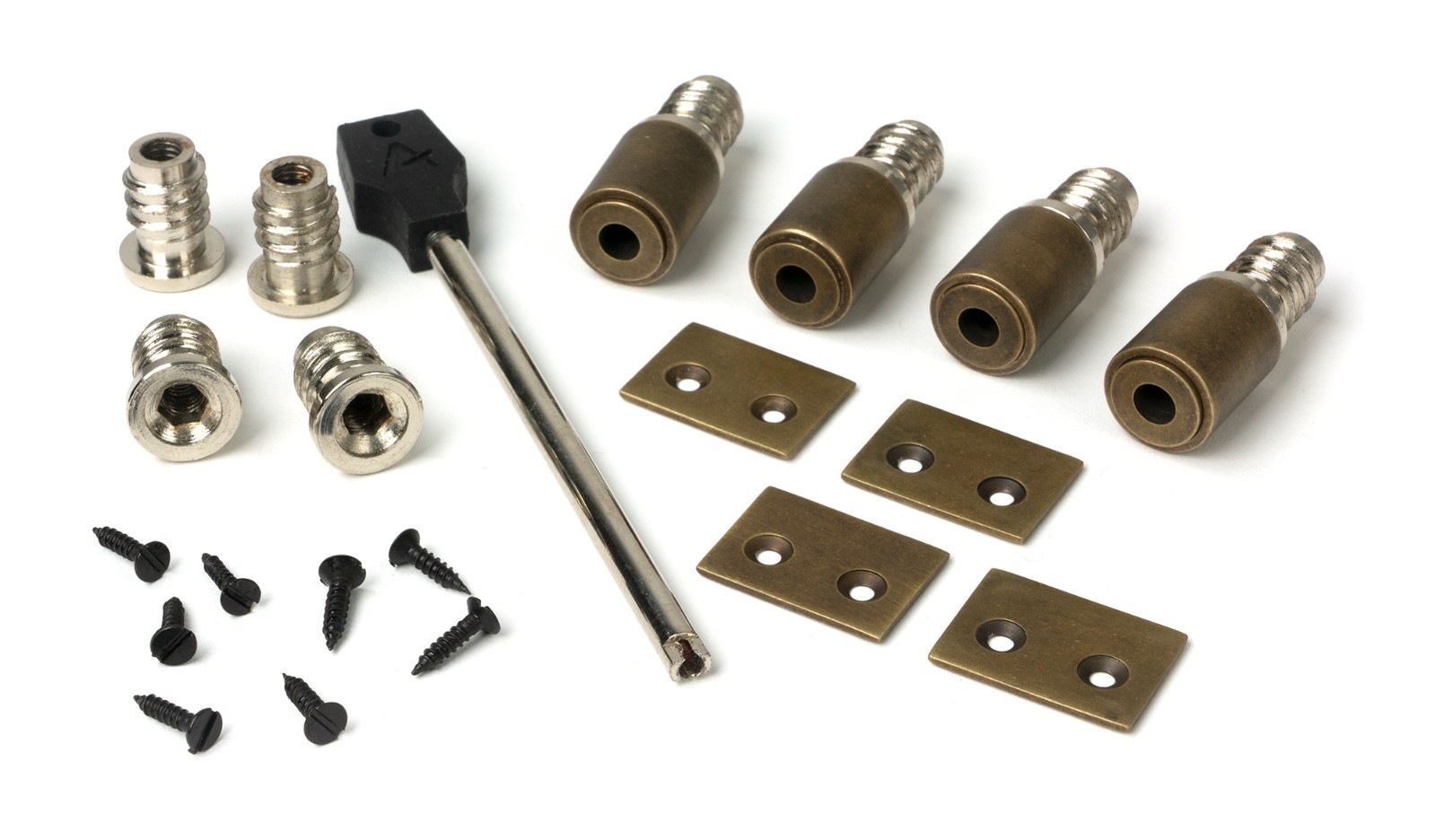 From The Anvil 52402 Burnished Brass Secure Stops (Pack of 4)