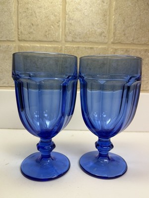Libbey Duratuff Gibraltar Cobalt Blue Iced Tea Glasses-Set of 2