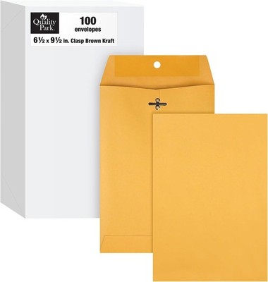 Clasp Envelopes, 6.5 x 9.5 Inch Brown Kraft Catalog Envelopes, for Mailing Sm...
