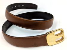 Vtg Miller Aniline Glove Leather Belt Size 36 Gold Hook Nub Buckle Soft Brown US