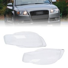 2PCS Front Headlight Glass Clear Cover Pour Audi A4 B7 8E 2005-2008