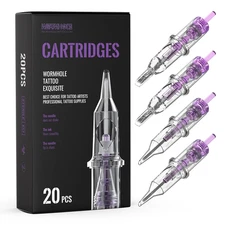 Cartridge Needles, 20Pcs Mixed Sizes 3RL 5RL 5RM 7RM Disposable Tattoo Needles C