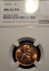 1935 Lincoln Cent. NGC MS 65 RD