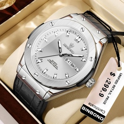Lässige Business Leder Uhrwerk Uhr Herren Luxusuhr Automatikuhren