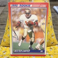 Score 1990 Rookie Dexter Carter #657 Florida State Seminoles Football Card