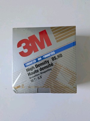 3M High Density Diskettes 3.5  10 Pack NEW M Floppy Disks DS HD IBM Formatted