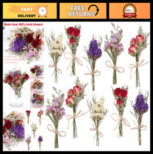 10 Pack Mini Dried Flower Bouquets - Natural Embossed Floral Arrangements for DI