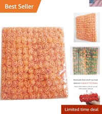 144 Mini Artificial Rose Heads - Vibrant Orange Flower Decoration for Weddings