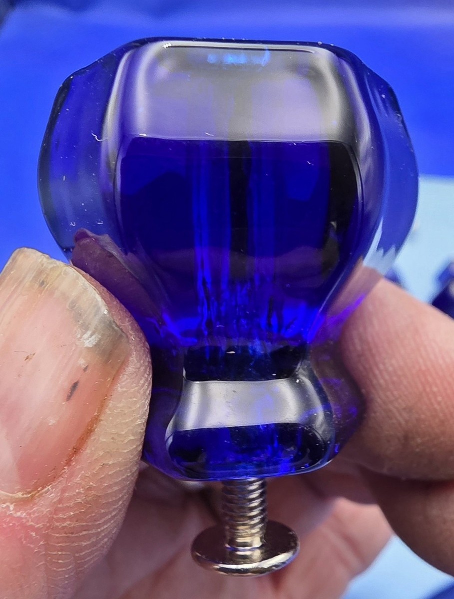4 Cobalt Blue Glass Knobs/Hardware Drawer/Kitchen/Bathroom/Cabinet/Dresser  | eBay