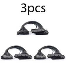 3 -Pack 24Pin Dual PSU ATX Sync Power Supply adapter cable for Mining RIG 30cm