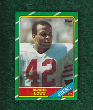 RONNIE LOTT - USC - NFL HOF - 1986 TOPPS BASE CARD # 168 - SAN FRANCISCO 49ERS