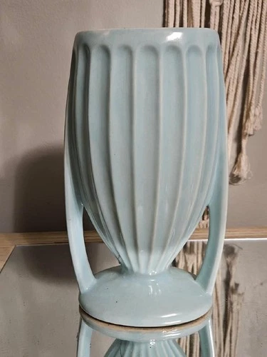 Vintage HULL POTTERY MARDIS GRAS ART DECO / Art Nouveau VASE 1930s 215-9 USA