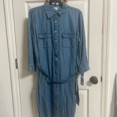 Spense Blue Denim Shirt Dress, Western, cowgirl, button down dress, Country Vibe