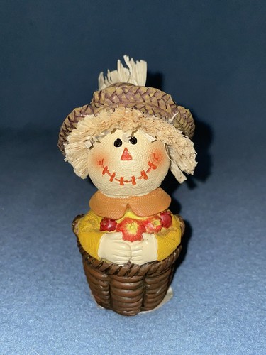 Ganz Spaventapasseri Statuina che tiene foglie colore autunno autunno decorazione mela 4" - Foto 7 di 9