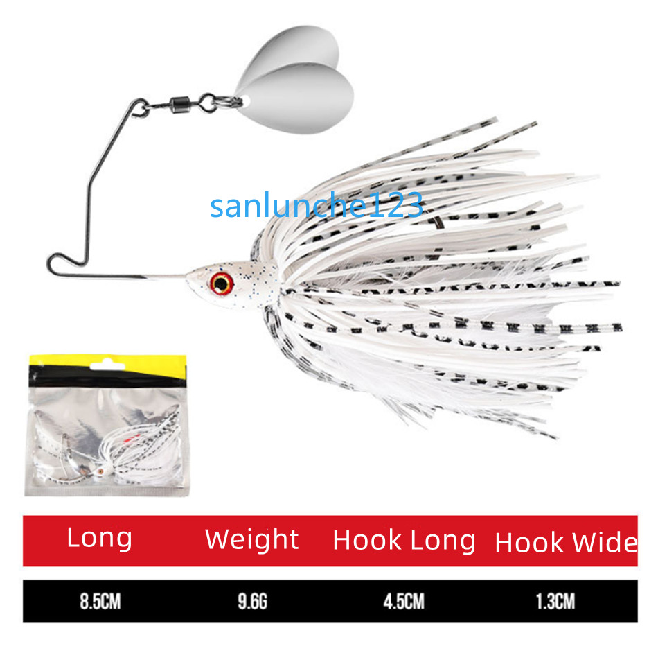5PCS Spinnerbait Spoon Fishing Lure Buzzbait 8.5cm/9g Blade Skirted Bait Bass - Image 20