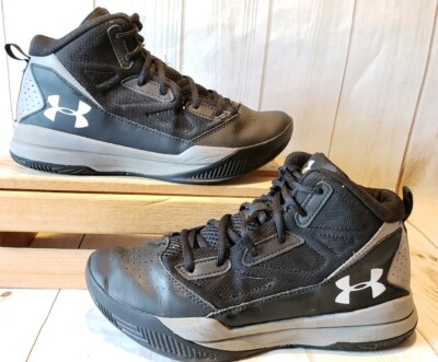 Under Armour BGS Jet Mid Black/Steel-White Grade-School 1274067-001 Boys Sz  6Y - Main Image