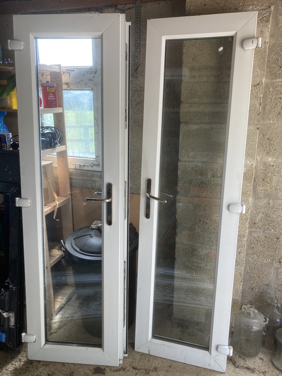 used white upvc french doors eBay