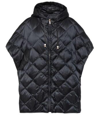 【MAX MARA THE CUBE】CAPE NEW MAX MARA BLACK CUBE TREMAN QUILTED DOWN PUFFER CAPE