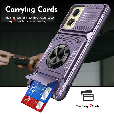 For Motorola Moto G Stylus/G Play /G 5G 2025 Rugged Case with Card Holder Ring