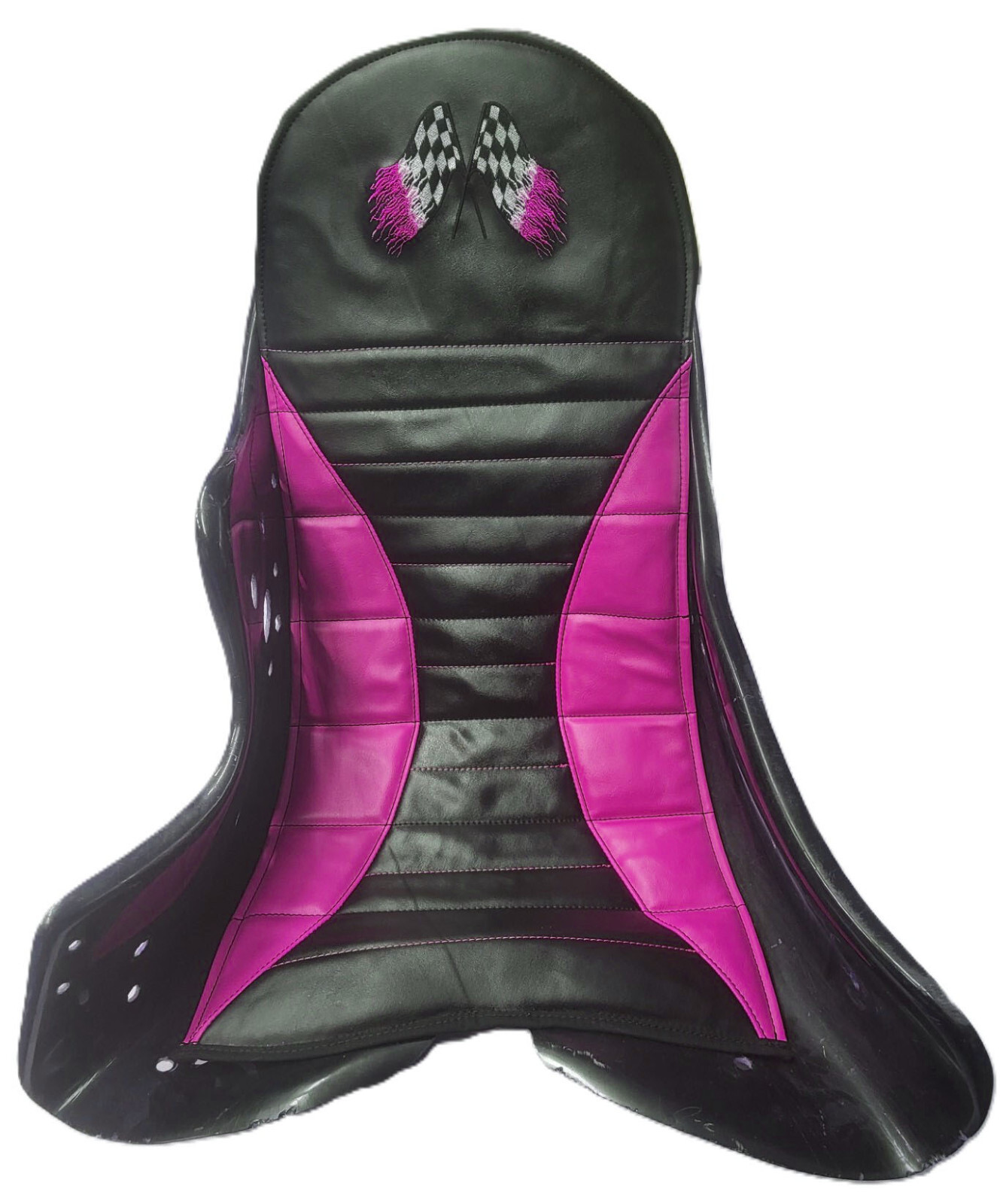 PREDATOR 212CC KART RACING SEAT PAD FOAM PADDED SIZE LARGE PINK /BLACK