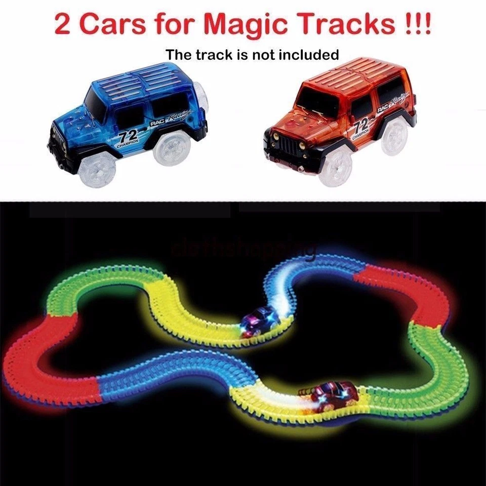 Magic Tracks Glow in Dark mit 5 LED Leucht Rennwagen für Rennstrecken Spielzeug - Bild 2 von 4