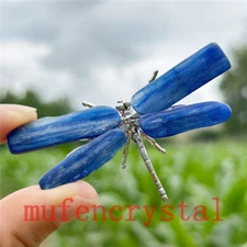 2“+  kyanite quartz crystal +metal dragonfly point Reiki healing
