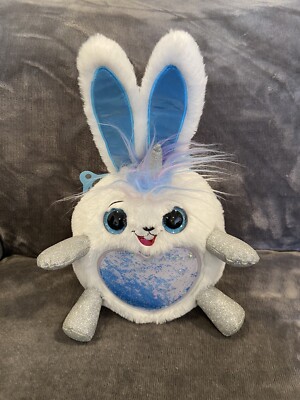 Zuru Rainbowcorn Plush White Bunny Blue Heart on Belly Stuffed Toy Wings 10''
