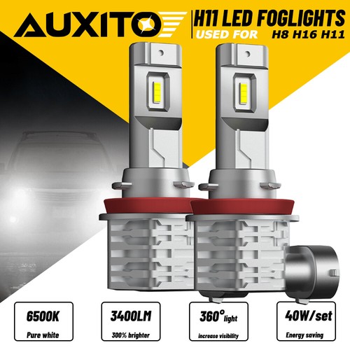 AUXITO LED Fog Light H8 Bulb H16 H11 Fog Light Bulb White 6500K High Power Lamps