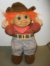Russ 12" Orange Hair Cowboy Troll EUC (SU116)