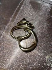 Piscitelli Gold Tone Brooch Sea Shell Signed Made In USA