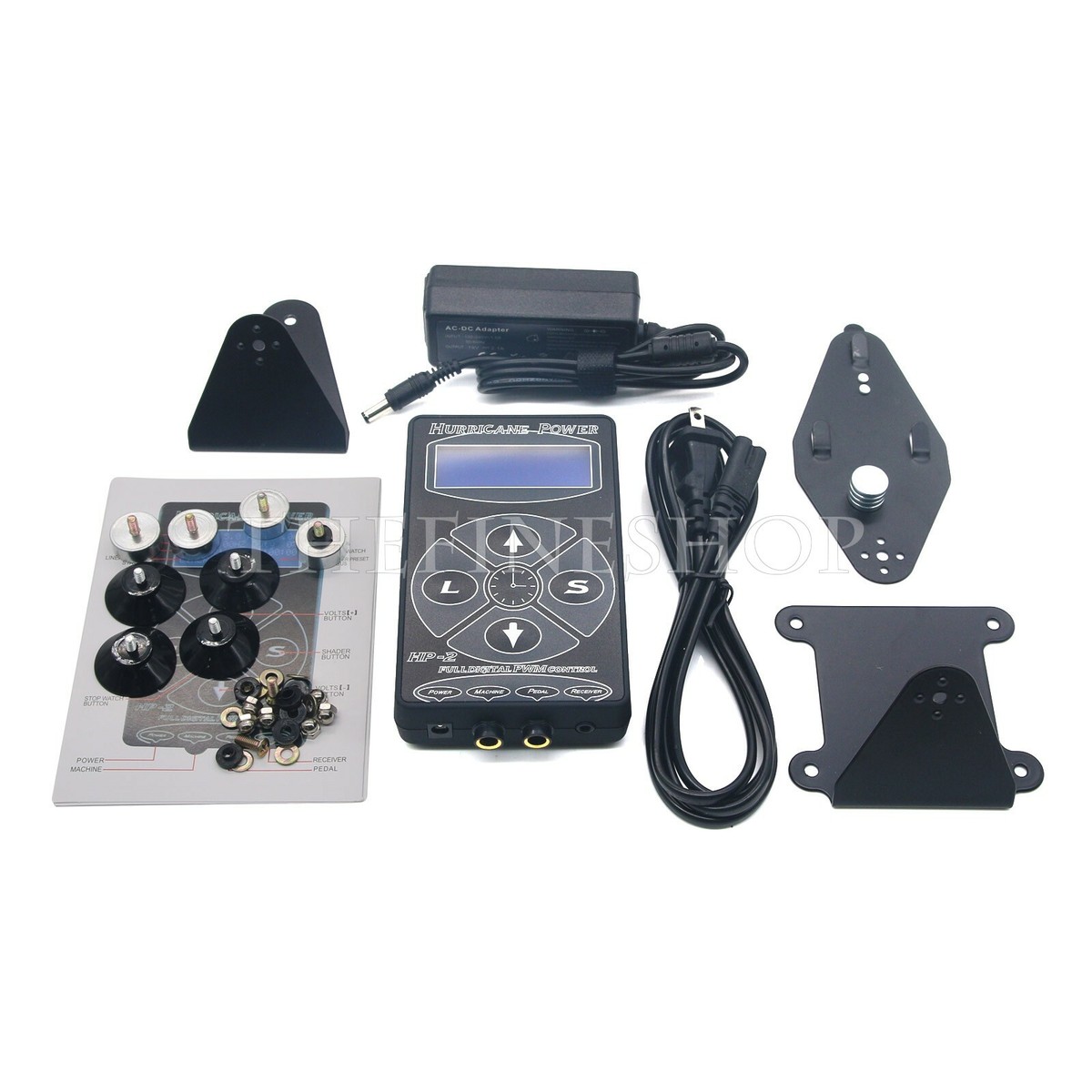 Hurricane HP-2 Black Tattoo Power Supply Digital Dual LCD